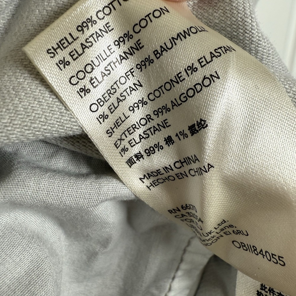Free People Denim Field Jacket Women's Small Large Ecru Grey Raw Hem Boho Safari - Picture 12 of 13